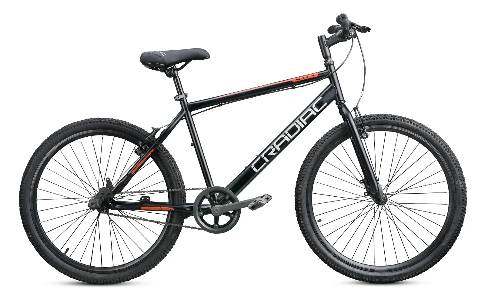 Cradiac - City Single Speed Cycle | 26" Inch City Bike | Rigid Fork | 18.5 Inch High Performance Hi-tensile Steel Frame | Front Tyre with QR | Ideal for 12+ Years Boys/Men/Girls