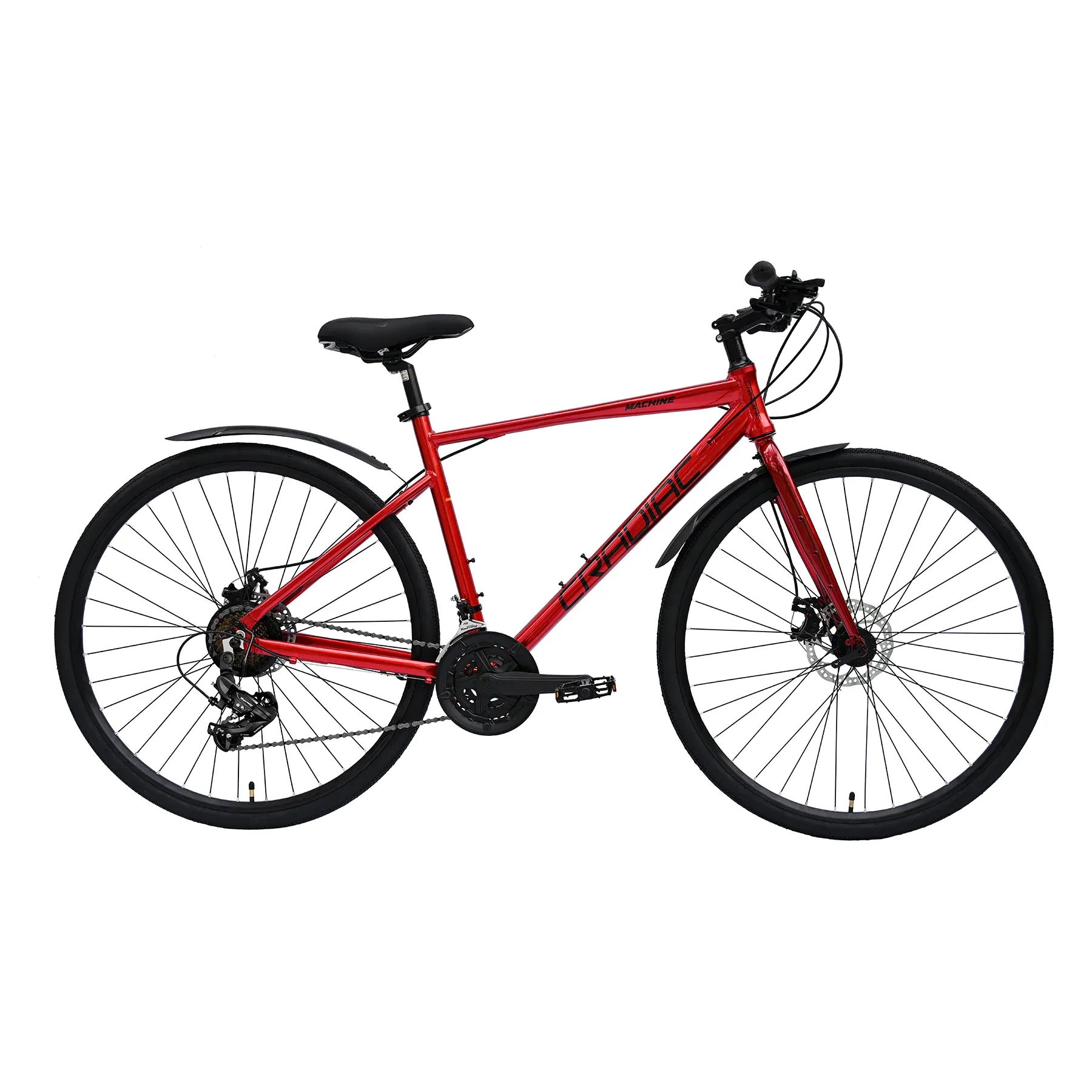 Cradiac Machine LITE 21 Speed Aluminium Alloy Hybrid Cycle 21 Geared Bicycle for Men with Rigid Fork & Dual Disc Brake Hybrid Bike