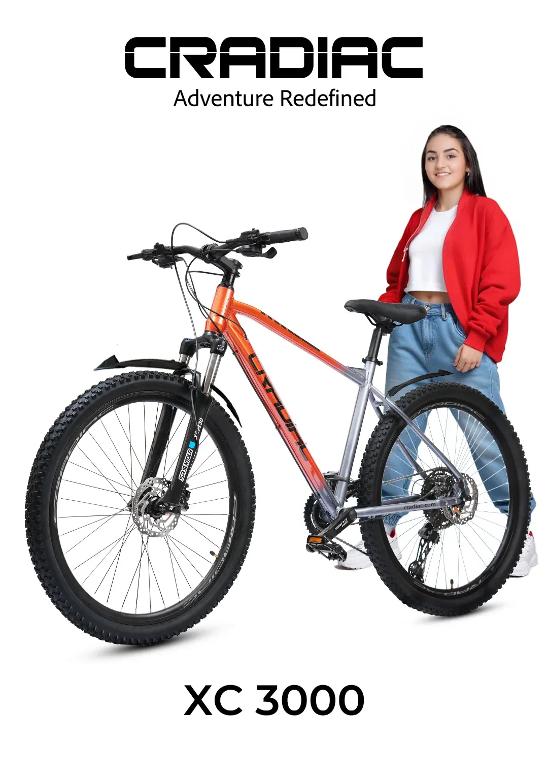 Cradiac - XC 3000 | 2x11 Speed Gear Cycle | 27.5" Inch Mountain Bike | Hydraulic Disc Brakes | SR SUNTOUR Lockout Suspension | High Performance Alloy Frame | for 14+ Boys/Girls/Men