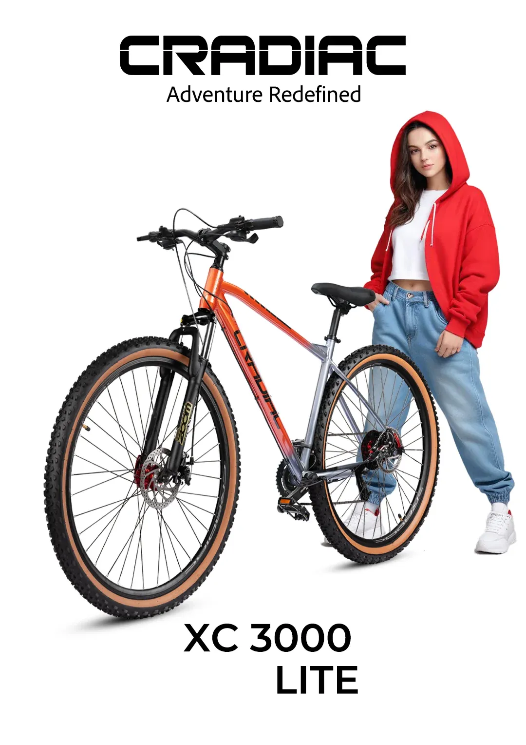Cradiac - XC 3000 LITE | 2x11 Speed Gear Cycle | 27.5" Inch Mountain Bike | Hydraulic Disc Brakes | Zoom Lockout Suspension | High Performance Alloy Frame | for 14+ Boys/Girls/Men
