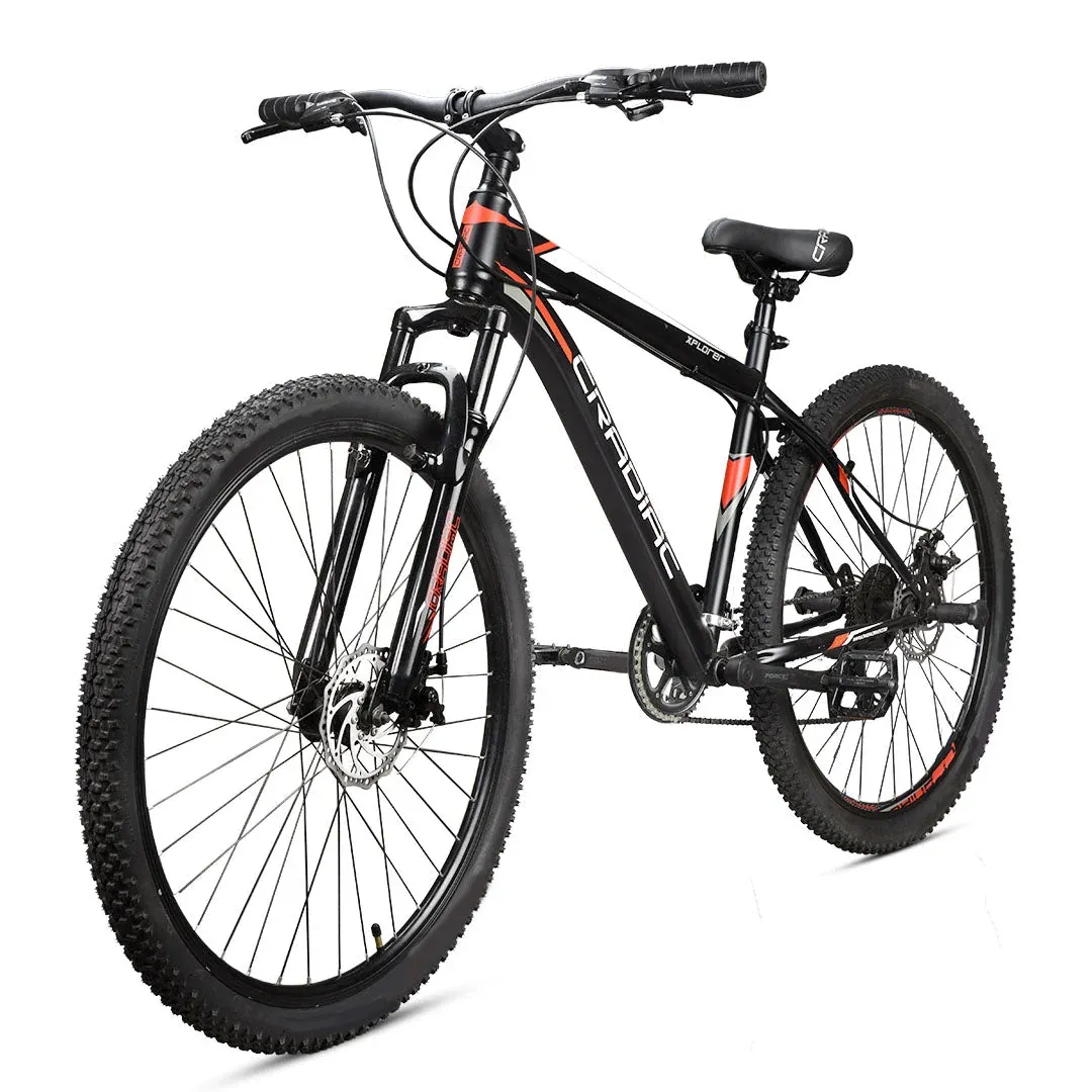 Cradiac Xplorer 7 Speed High Performance Steel Mountain Cycles for Men with Front Suspension & Dual Disc Brake 7 Geared MTB Bike 29 T